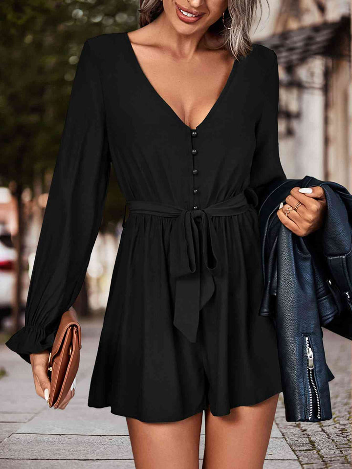 Stilla | Flounce Sleeve V-hals Romper