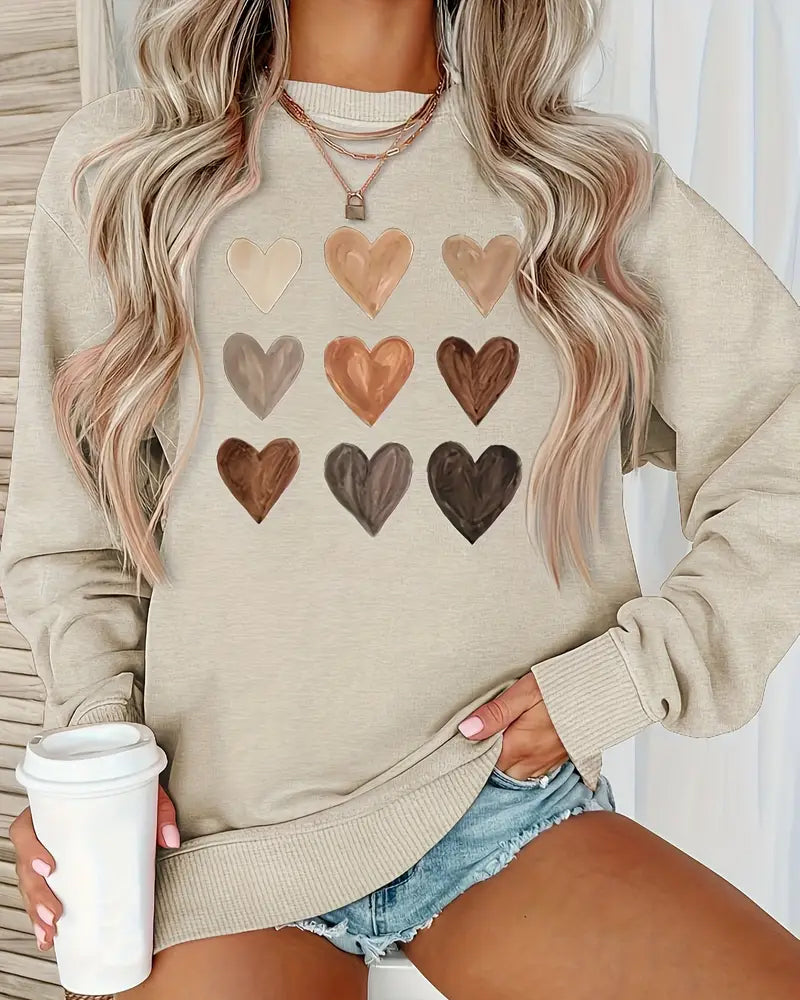 Stilla | Farverig Hjerteformet Sweater