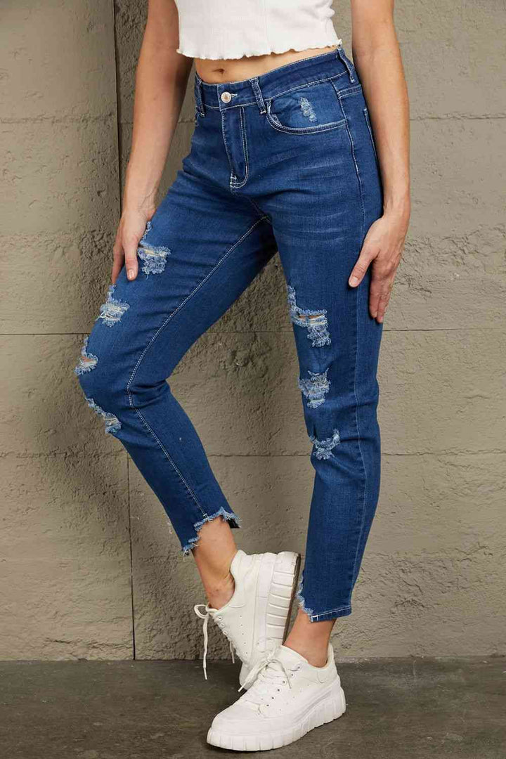 Stilla | Høj Talje Distressed Hem Detail Jeans