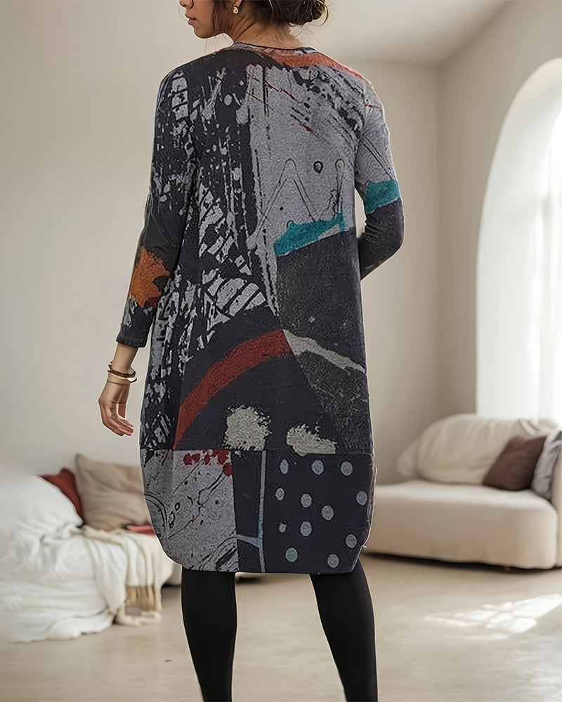 Stilla | Retro kjole med print