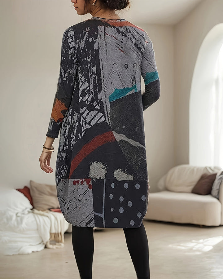 Stilla | Retro kjole med print