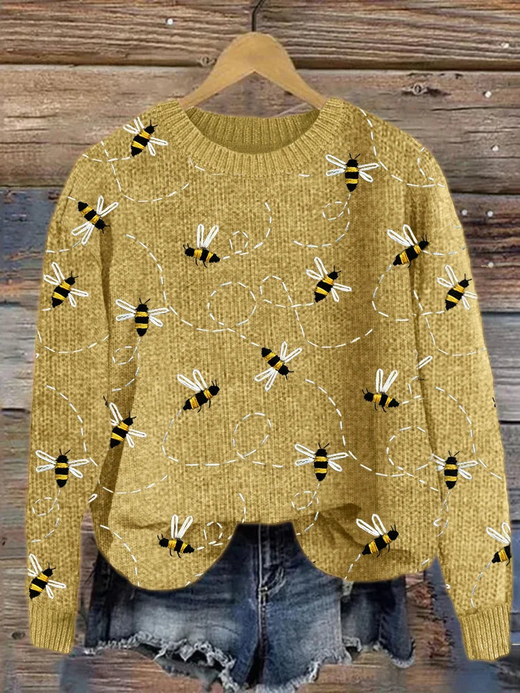 Stilla | Prægtig strikpullover med bi- broderi
