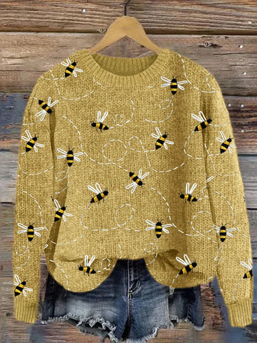 Stilla | Prægtig strikpullover med bi- broderi
