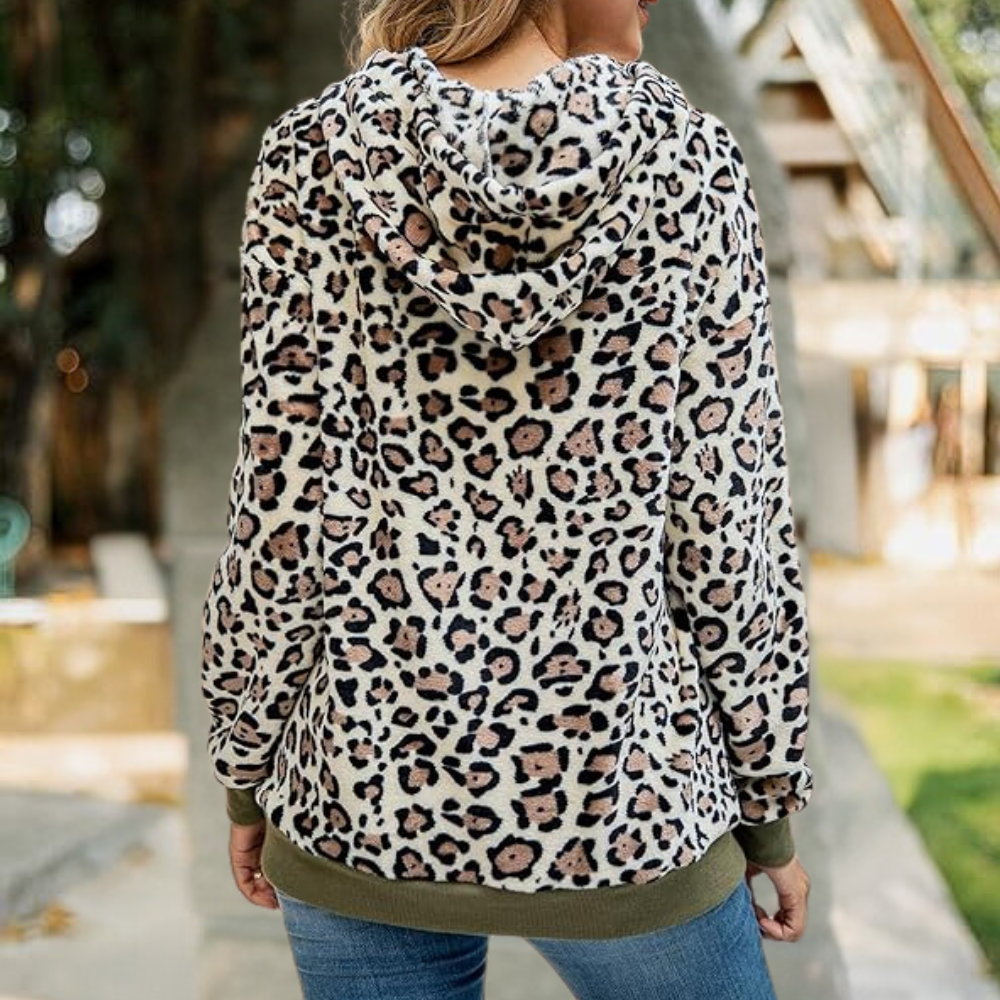 Stilla | Leopardmønstret Hoodie til Damer