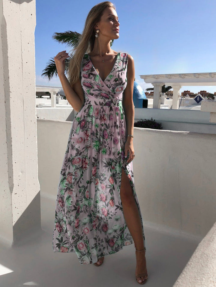 Stilla | Sommerkjole I Trykt Chiffon