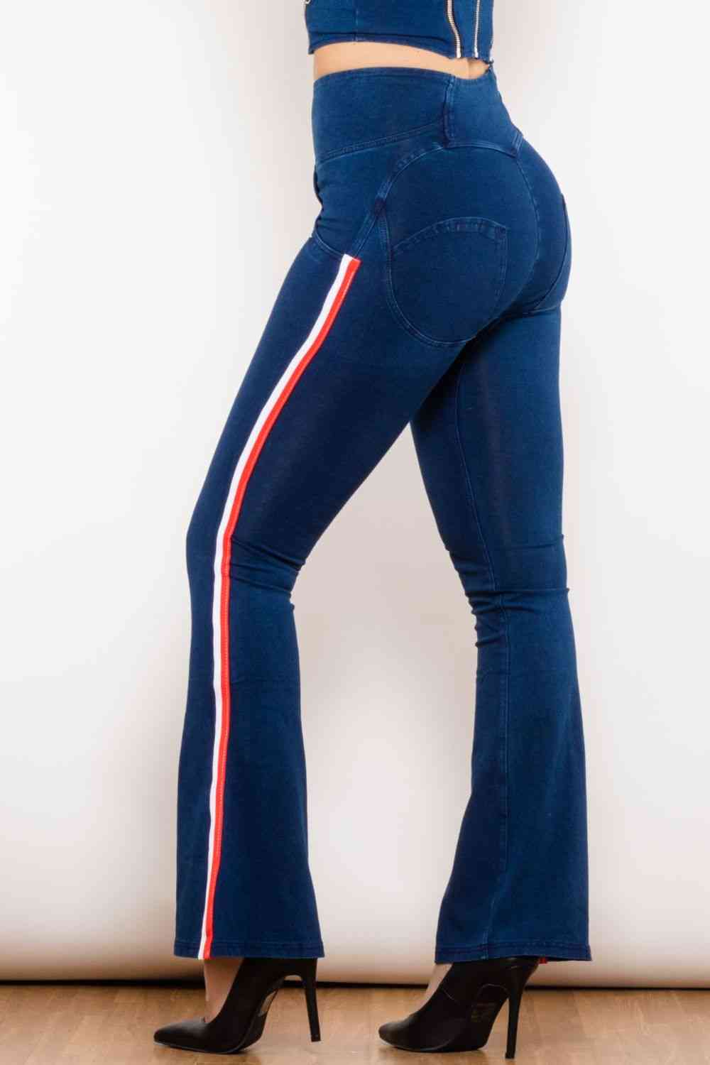 Stilla | Stripe Lynlås Lukning Bootcut Jeans