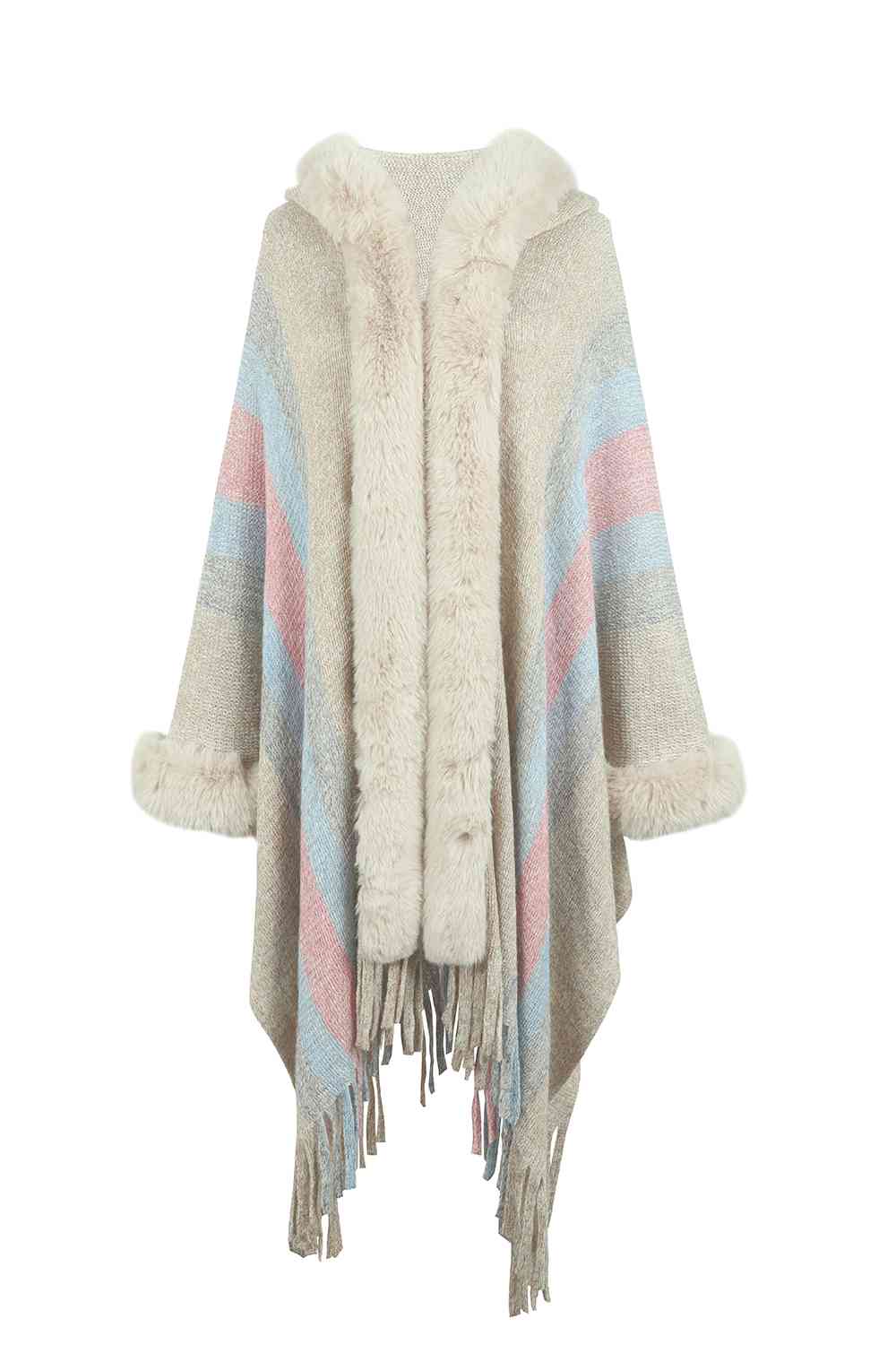 Stilla | Block Fringe Detail Poncho