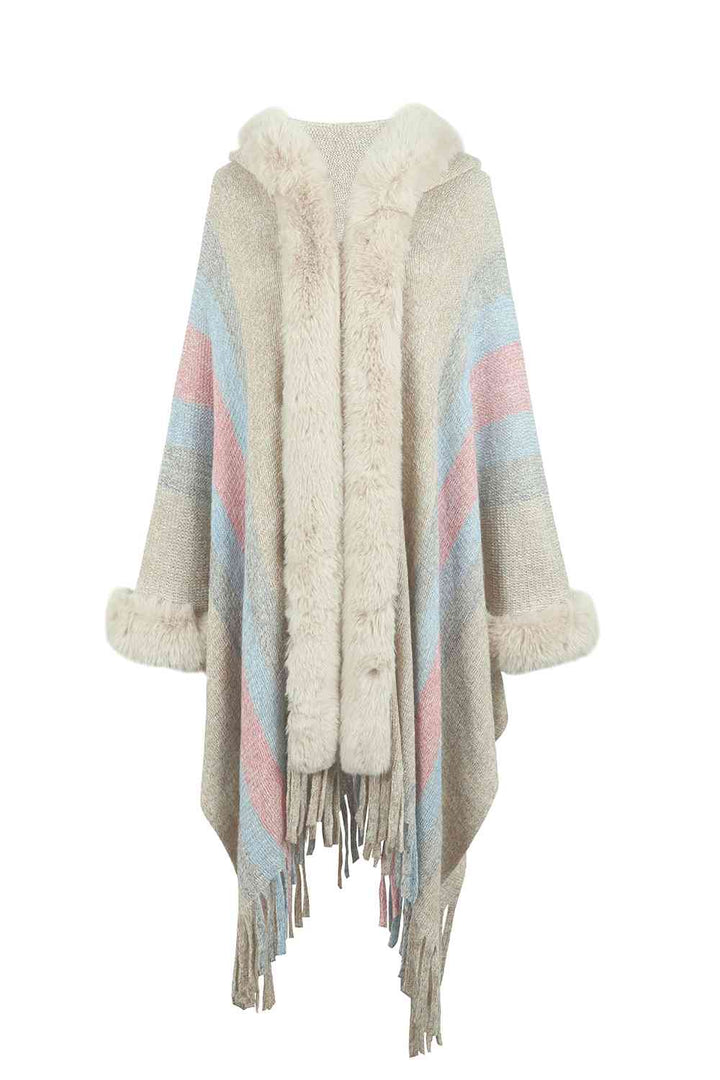 Stilla | Block Fringe Detail Poncho