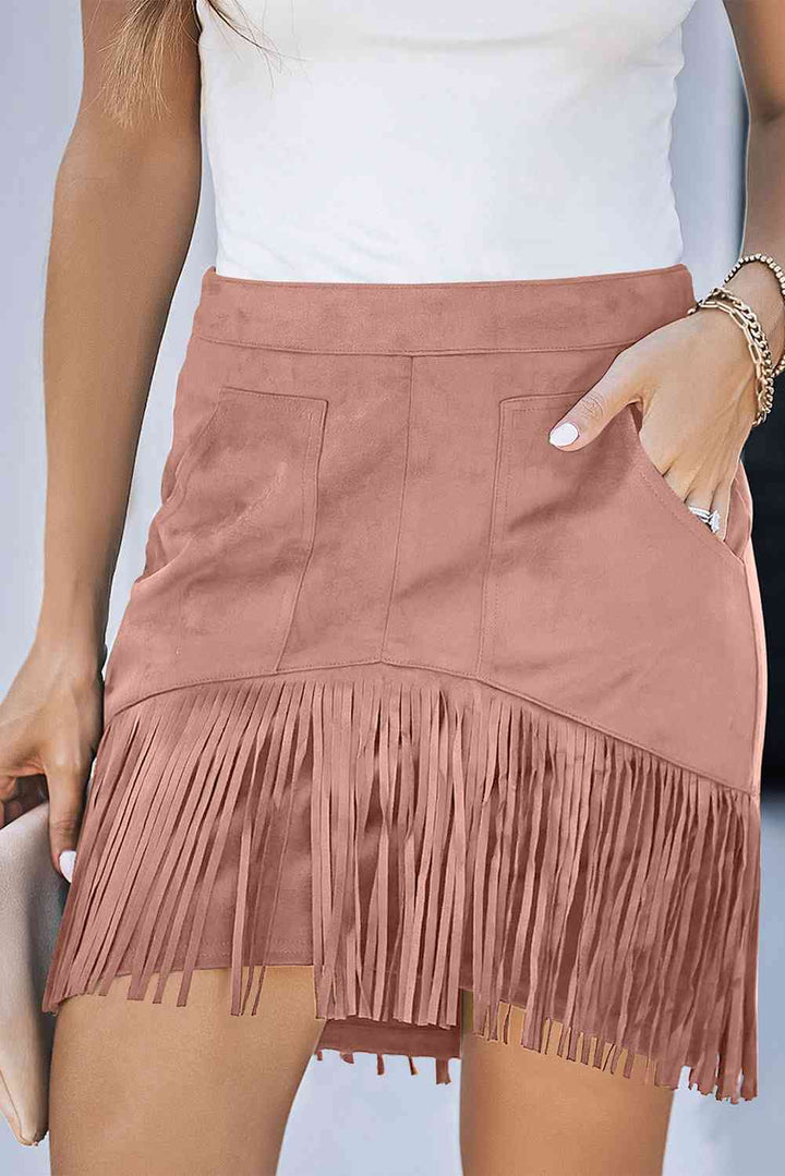 Stilla | Detaljeret Lynlås-bag Skirt Med Lommer