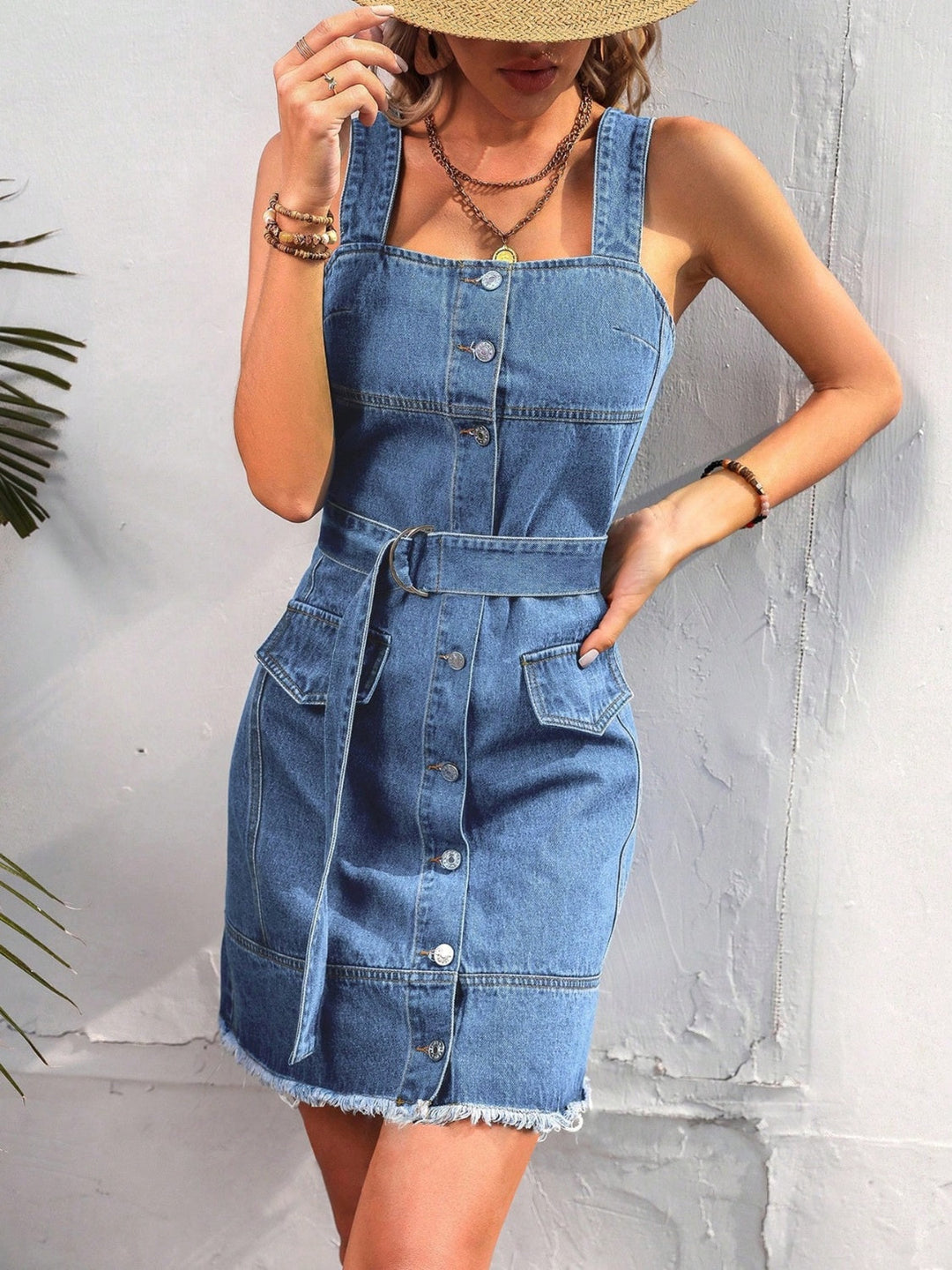 Stilla | Up Raw Hem Denim Kjole
