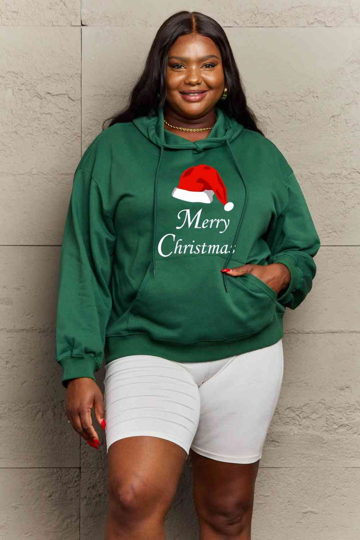 Stilla | Love Plus Size Merry Christmas Graphic Hoodie