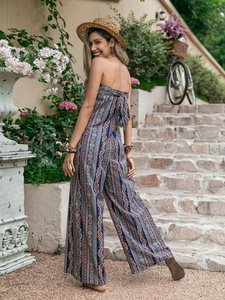 Stilla | Trykt Rør Bred Ben Jumpsuit