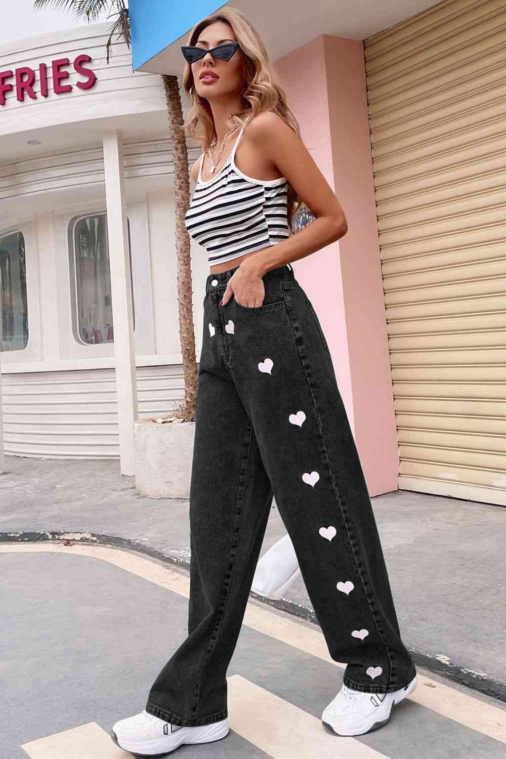 Stilla | Print Knapje Jeans