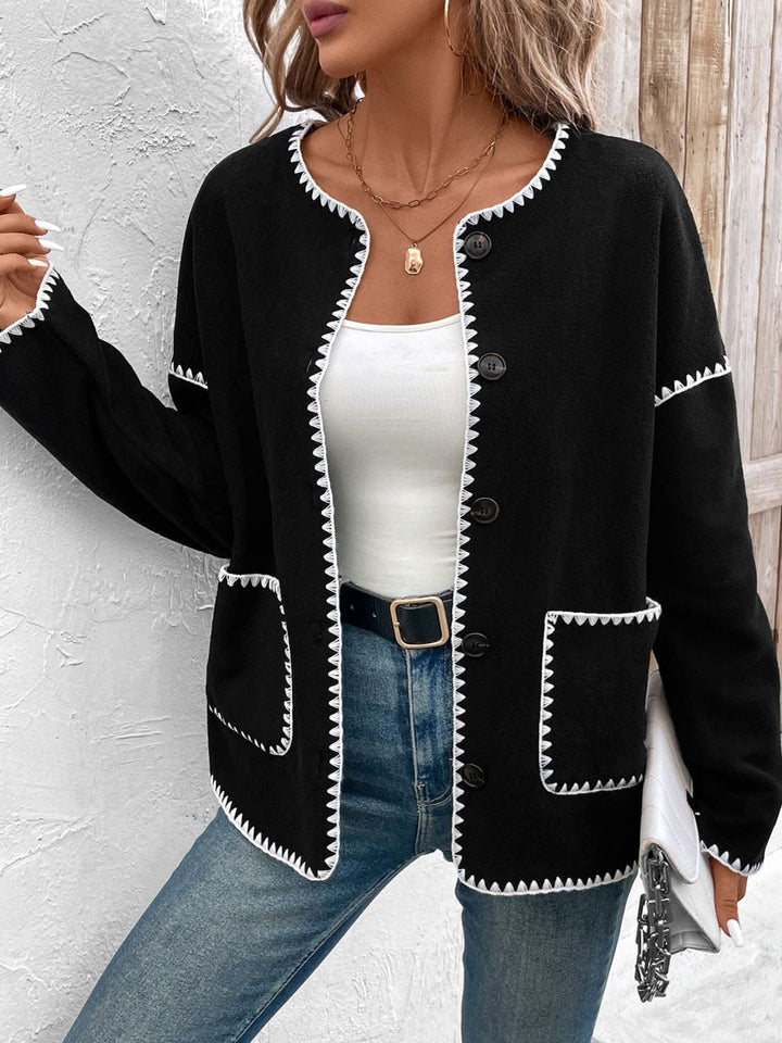 Stilla | Pocketed Contrast Button Up Jacket