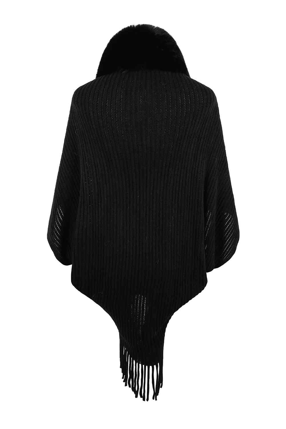Stilla | Detaljeret Langærmet Ribbet Poncho