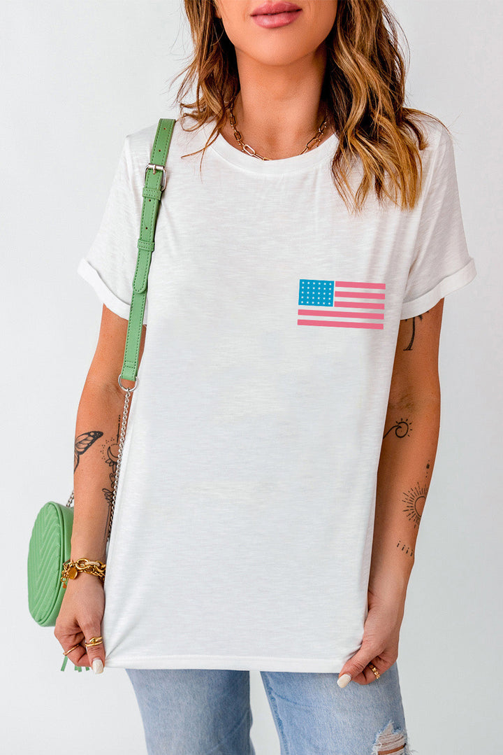 Stilla | Flag Rund Hals Kortærmet T-Shirt
