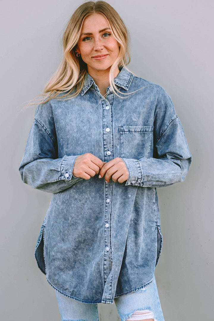 Stilla | Up Dropped Shoulder Denim Top