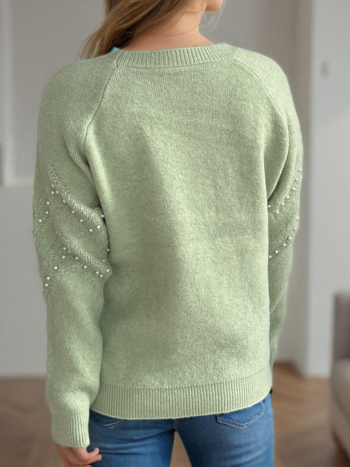 Stilla | Pullover Varm Med Perlepynt