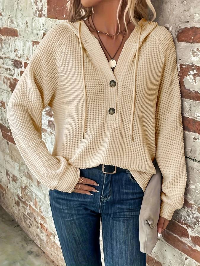 Stilla | Løs Strikpullover Med Hætte