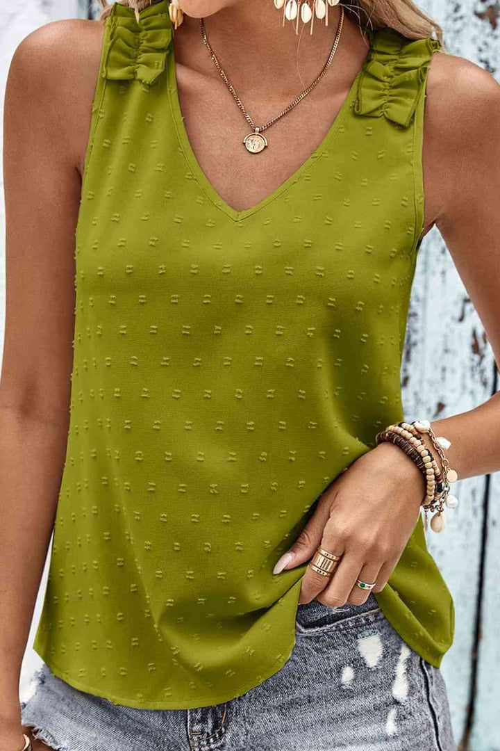 Stilla | Dot Shoulder Detail V-hals Tank