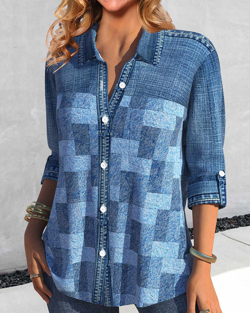 Stilla | Denim Effekt Print