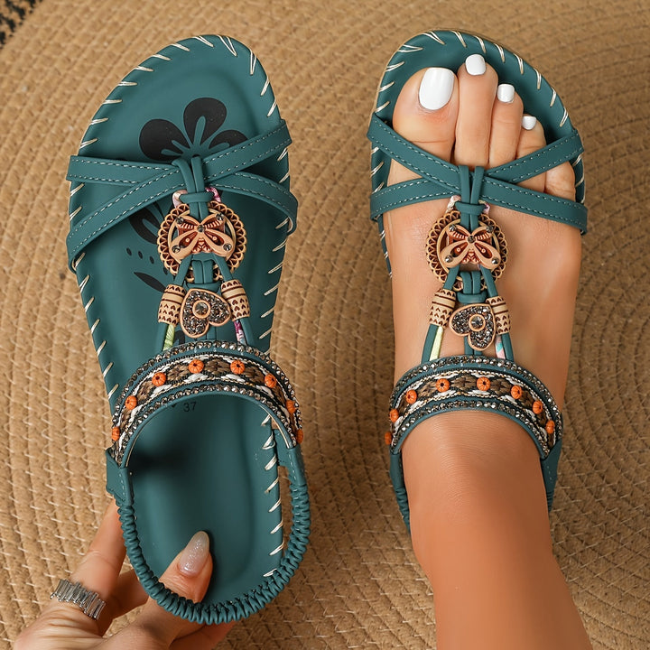 Stilla | Håndlavede Boho Sandaler Med Elastisk Ankelrem