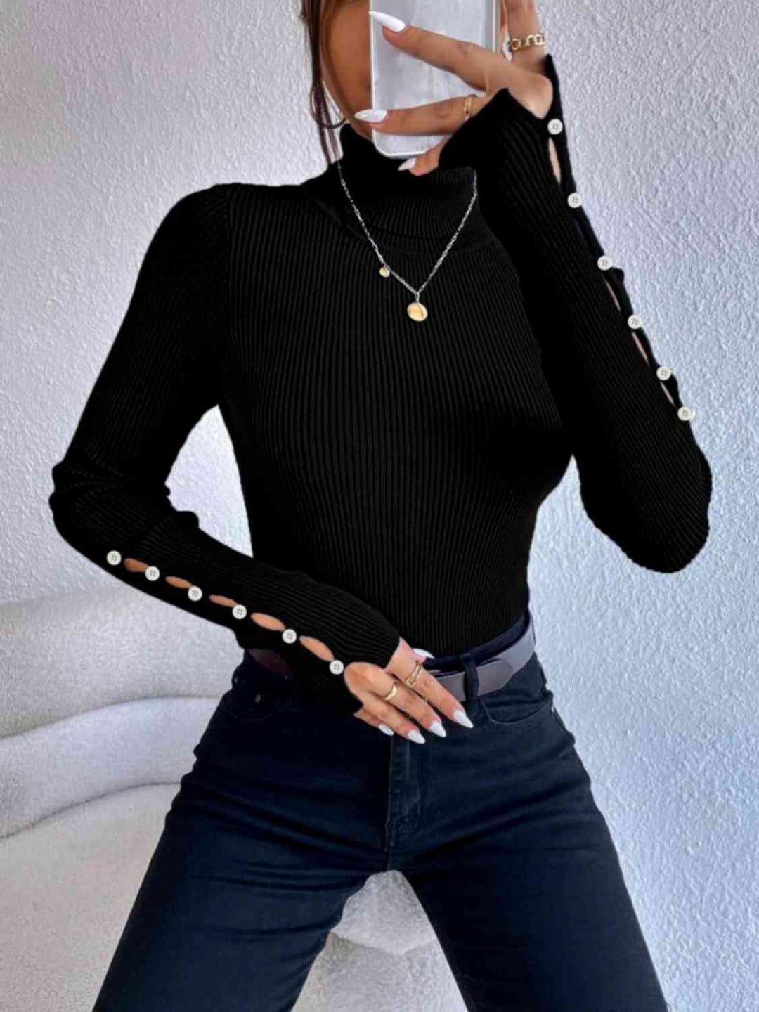 Stilla | Turtleneck Rib-strik Top