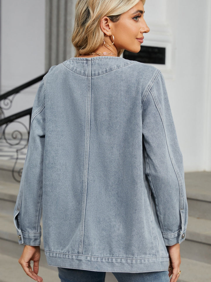 Stilla | V-Hals Knappet Denim Jakke