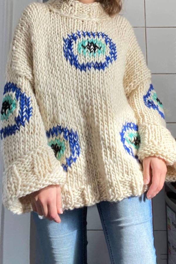 Stilla | Løs Oversized Pullover Med Gadecirkel Mønster