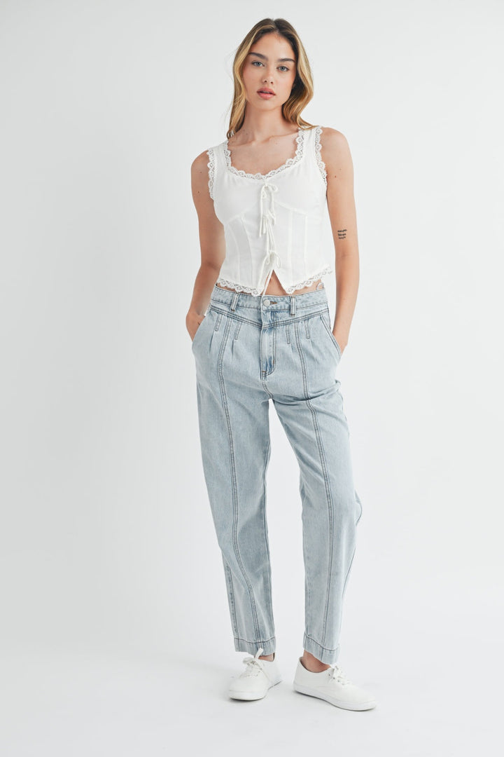 Stilla | Plisseret Frontdetalje Lige Jeans