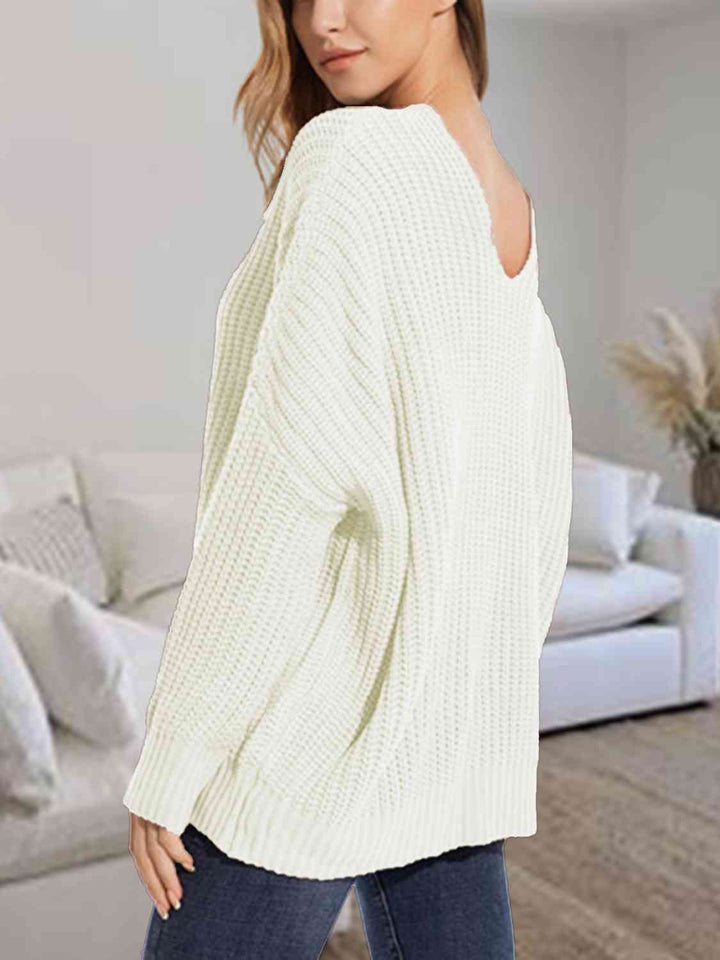 Stilla | Neck Batwing Dropped Shoulder Sweater
