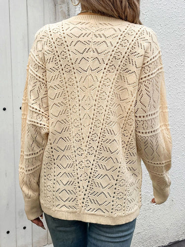 Stilla | Åbenarbejde Knap-op Langærmet Cardigan