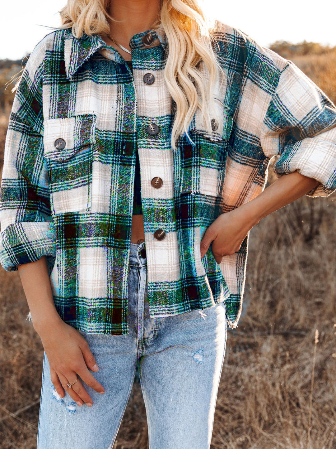 Stilla | Plaid Button Down Langærmet Shacket