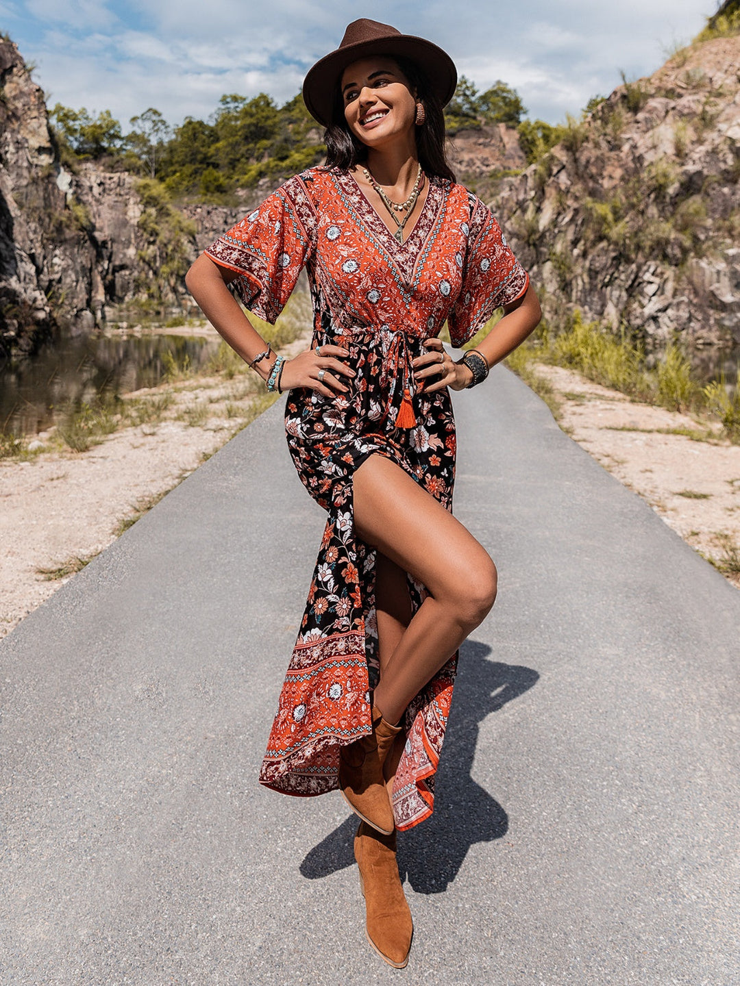 Stilla | Hals Slid Maxi Kjole