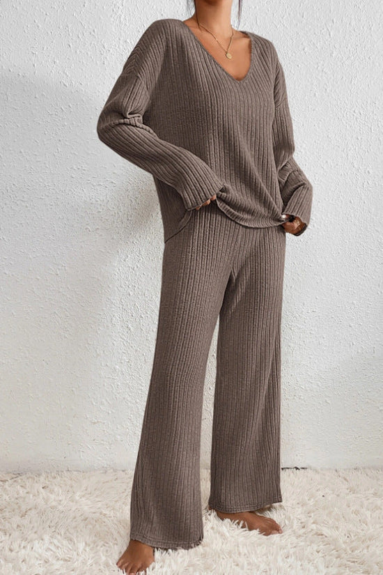 Stilla | Dame Ribstrik To-Delt Loungewear Sæt