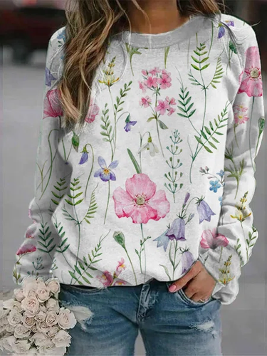 Stilla | Glad Sweater Med Blomstermønster