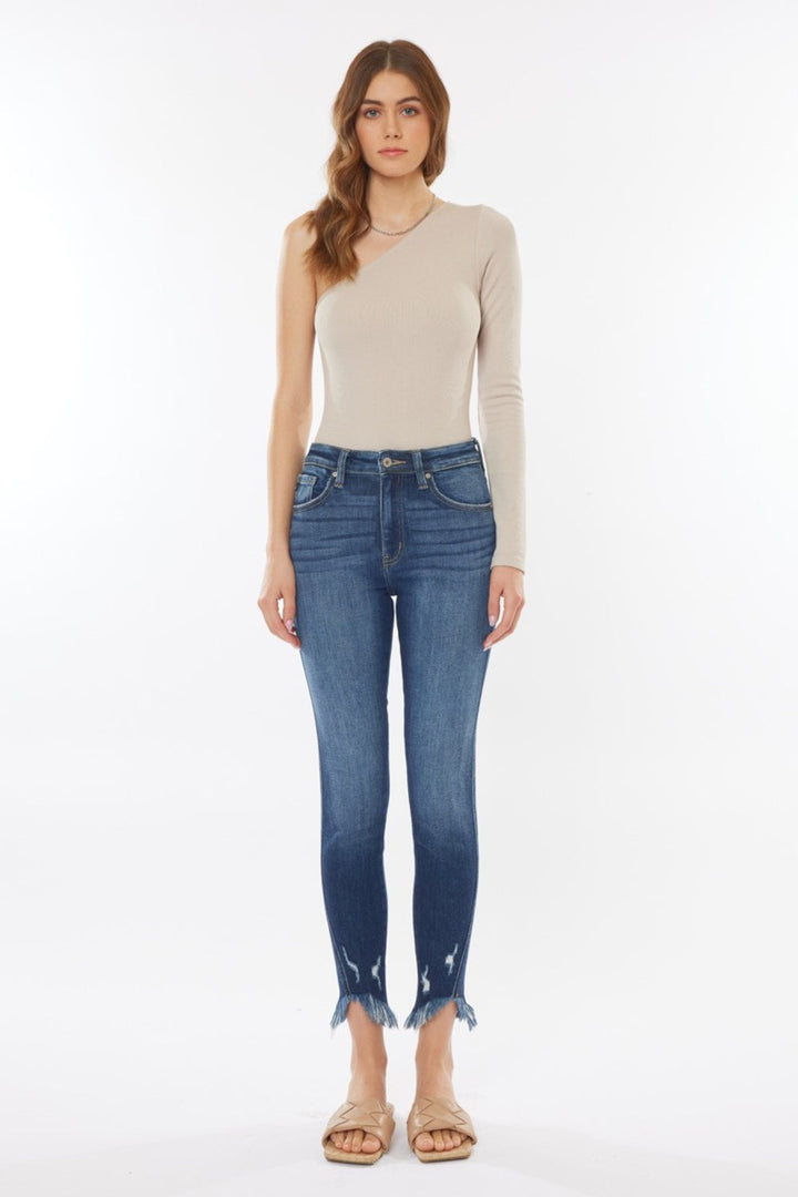 Stilla | Raw Hem High Waist Cropped Jeans