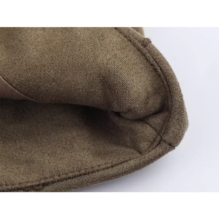 Stilla | Bomberjakke med Ruskindsstruktur og Broderi