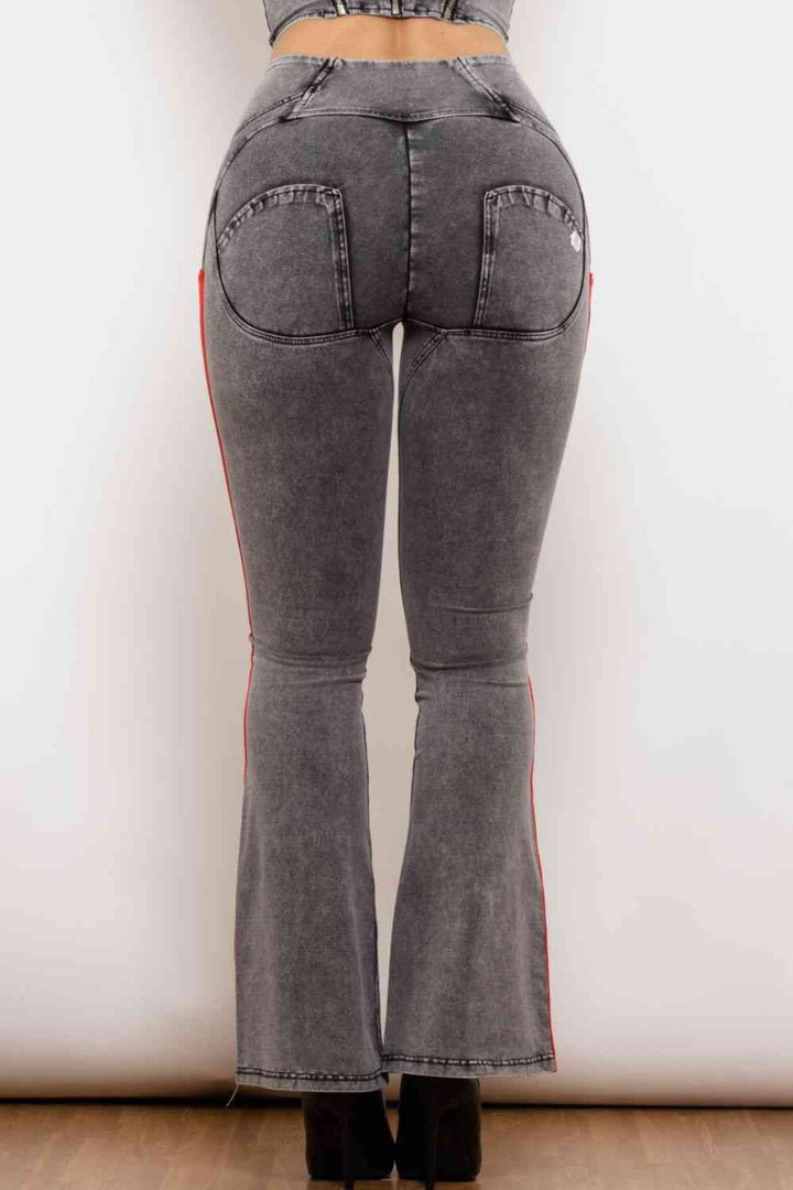 Stilla | Stribet Høj Talje Lynlås Lukning Jeans