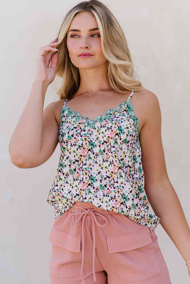 Stilla | Print V-hals Spaghetti Strop Tanktop