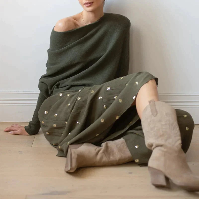 Stilla | Asymmetrisk draperet sweater