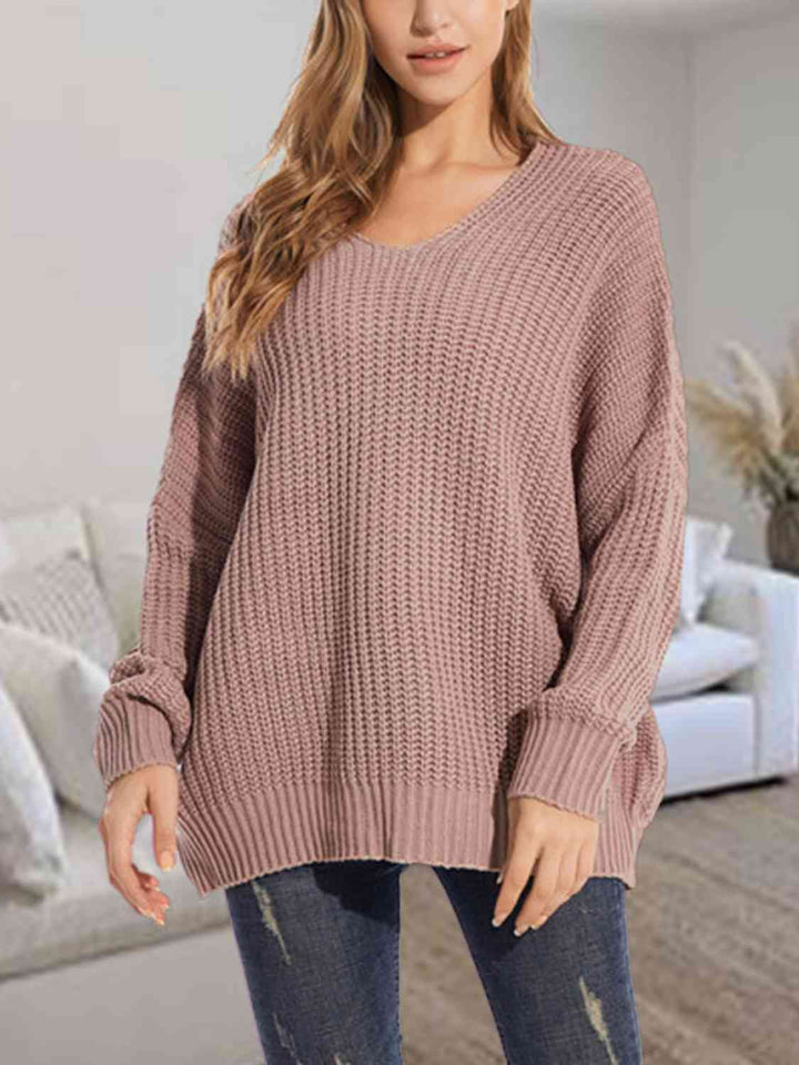 Stilla | Neck Batwing Dropped Shoulder Sweater