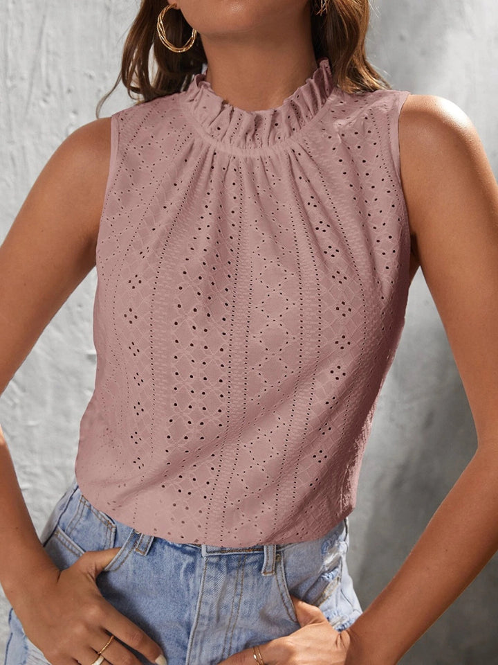 Stilla | Eyelet Mock Neck Tank
