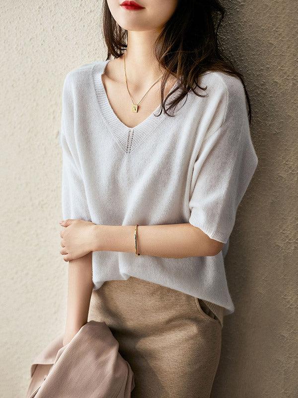 Stilla | Luksuriøs Blød Cashmere V-Hals Sweater til Kvinder