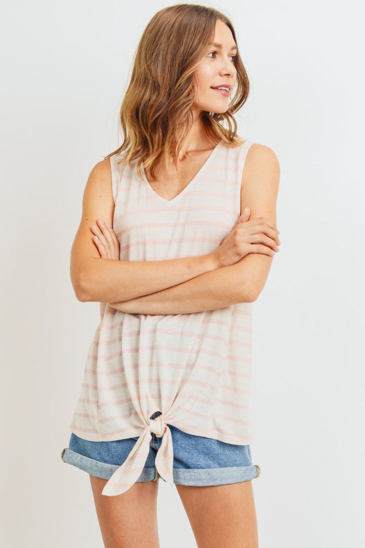 Stilla | Bleu by Nu Label Ærmeløs Foran Binde Stribet Top