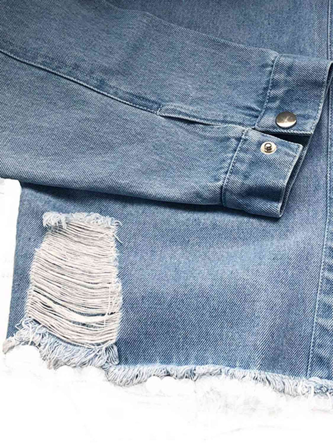 Stilla | Hem Krave Langærmet Denim Jakke