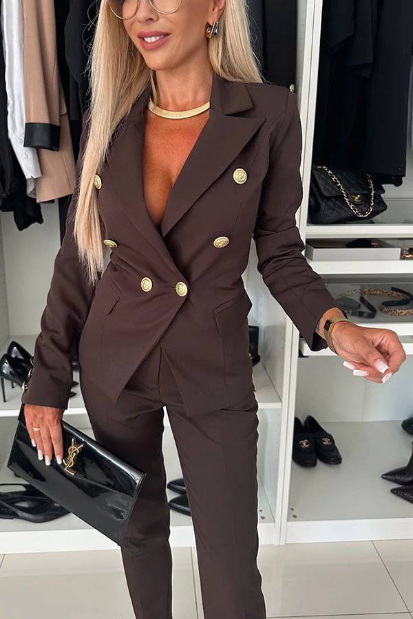 Stilla | Blazer Føl Selvtilliden Med Lange Ærmer, Revers Og Metalknapper