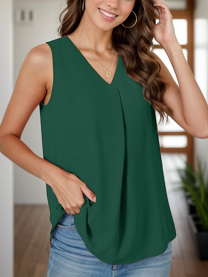 Stilla | Plus Size Rynket V-Hals Tank
