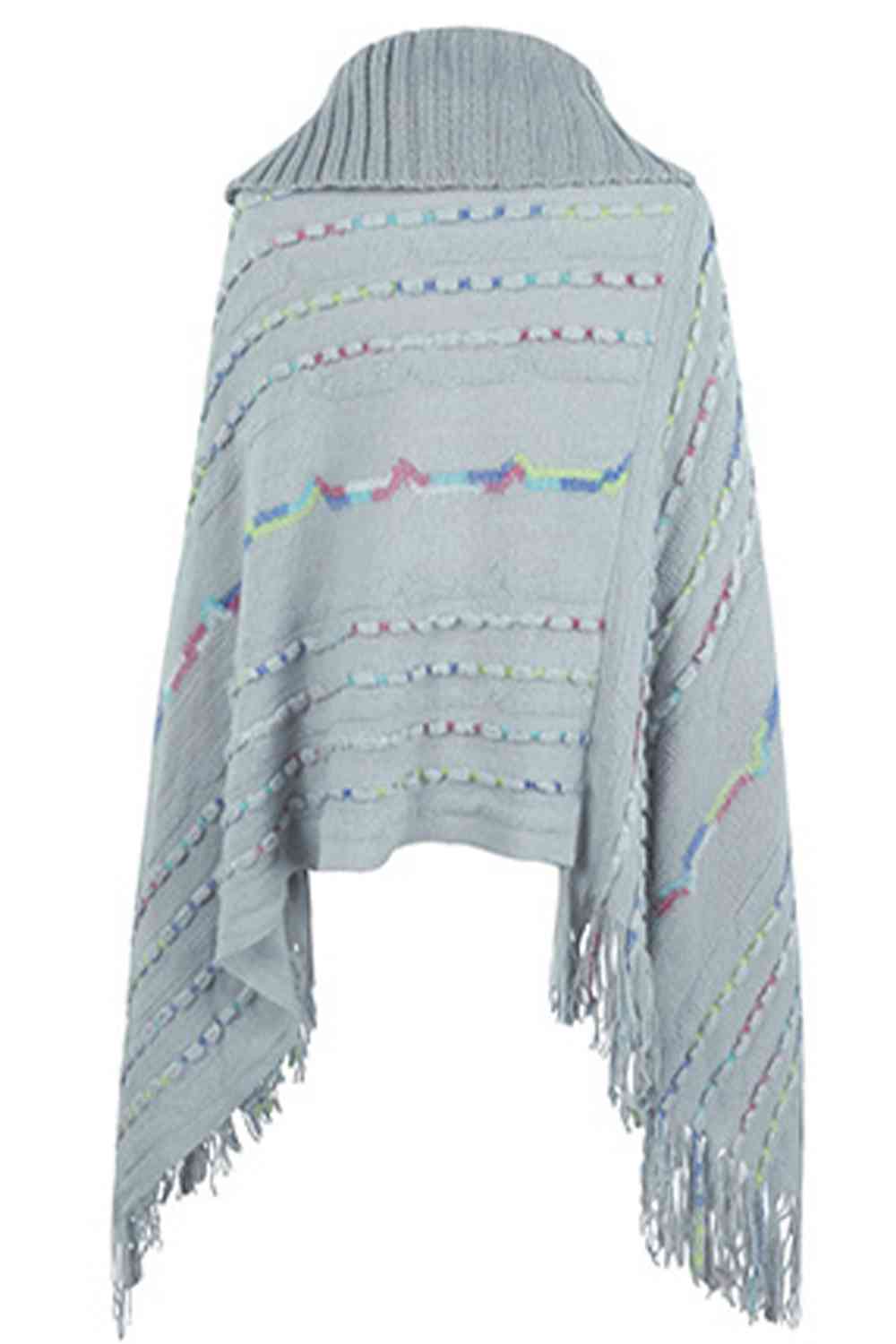 Stilla | Ærme Frynsedetalje Poncho