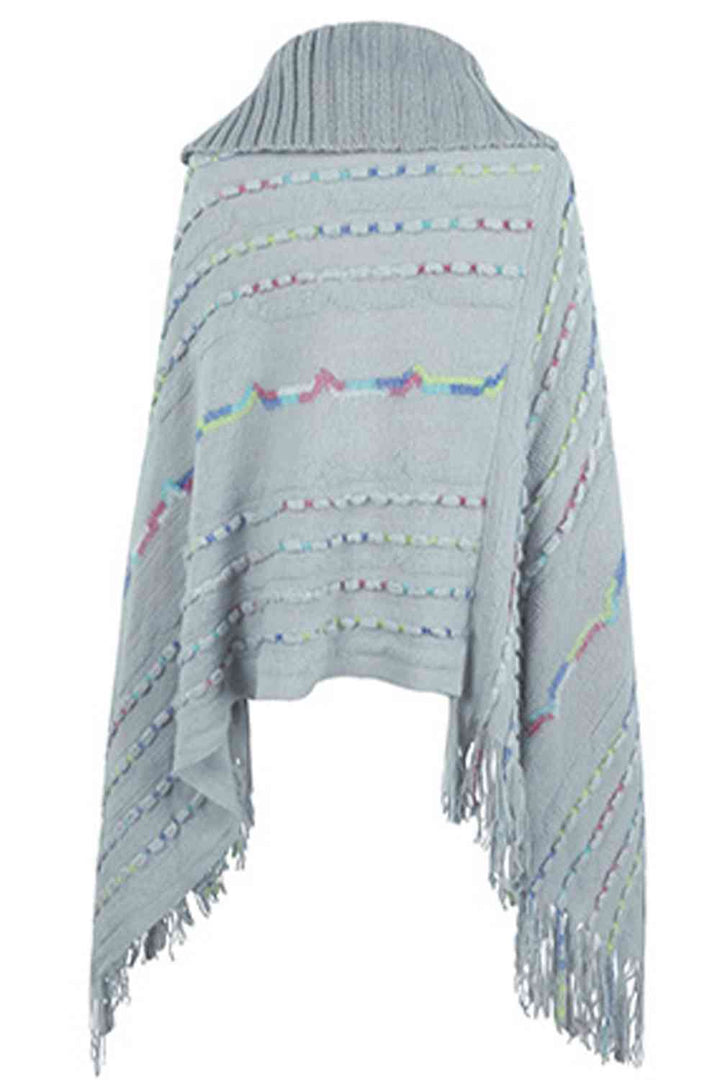 Stilla | Ærme Frynsedetalje Poncho